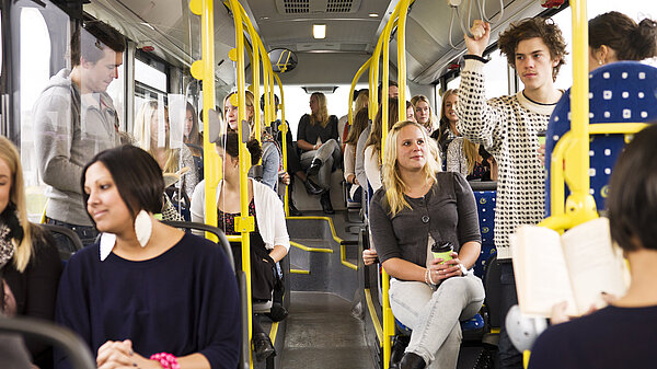 People on a bus.