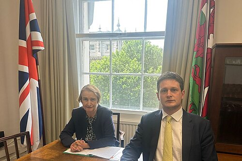 David Chadwick MP with Dame Nia Girffith MP